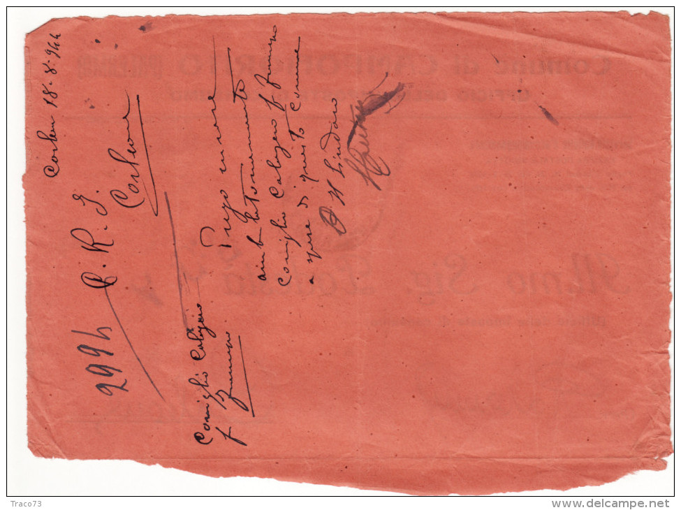 CAMPOFIORITO 30.7.1944  /   CORLEONE  - Cover _ Lettera Frontespizio - Amgot Cent. 25 Isolato - Marcophilie