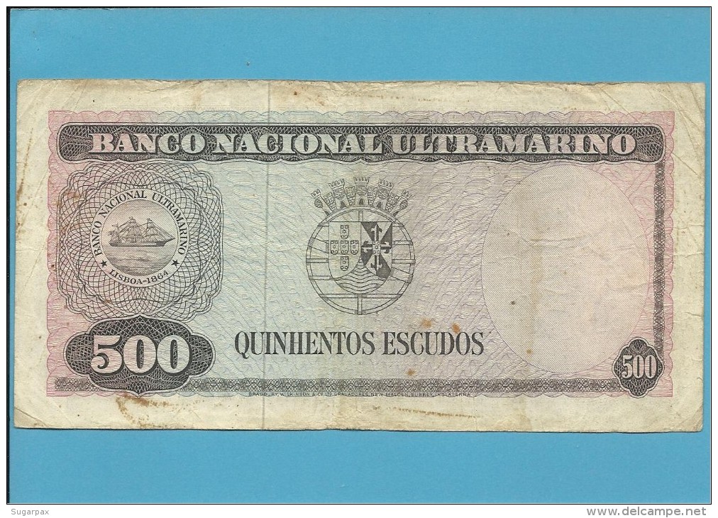 TIMOR - 500 ESCUDOS - 25.4.1963 - P 29 - Sign. 9 - REGULO D. ALEIXO - PORTUGAL - Timor