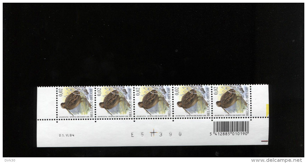 Belgie 3199 Buzin 0.02€ 1/6/2004 Paar Velnummer Drukdatum Datumstrook Bande Datée Vogels Birds Oiseaux IV - 1985-.. Oiseaux (Buzin)