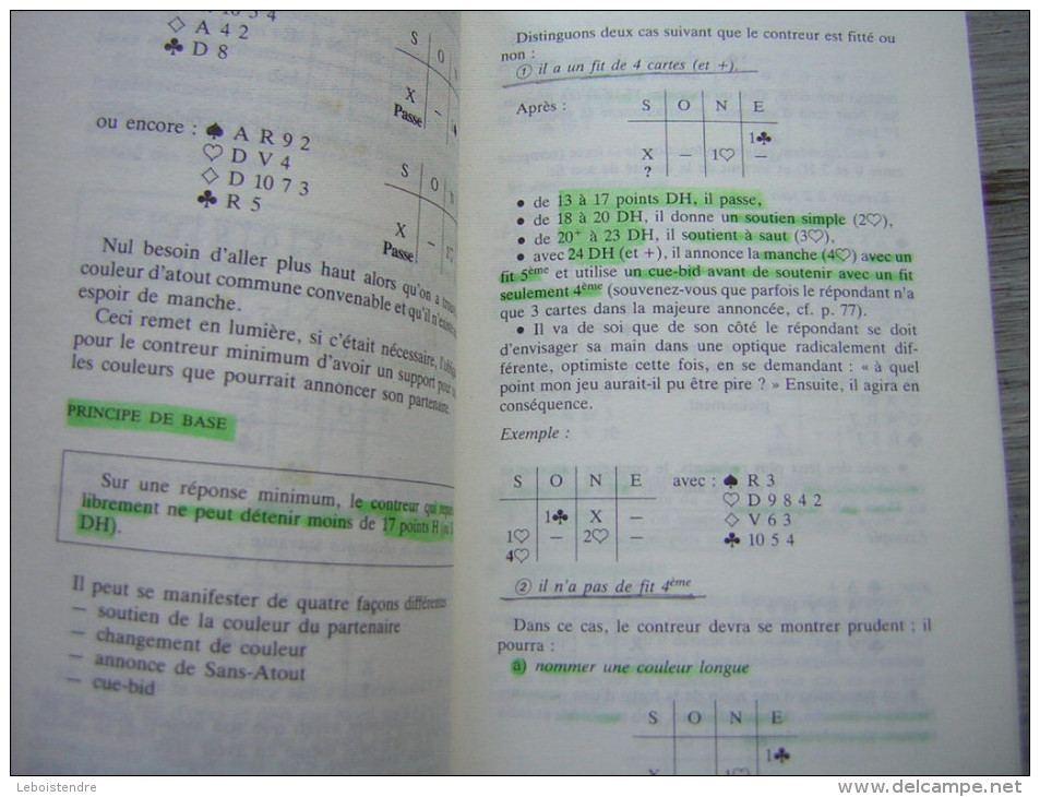 LES CLEFS DU BRIDGE MICHEL BESSIS  NORBERT LEBELY   BIEN ENCHERIR EN DEFENSE  PREFACE DE MICHEL PERRON  GRASSET 1988 - Jeux De Société