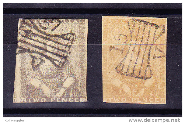 Victoria 1850 SG # 6+ 17 Schmetterlings-Stempel - Oblitérés