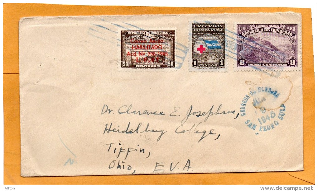 Honduras 1940 Cover Mailed To USA - Honduras