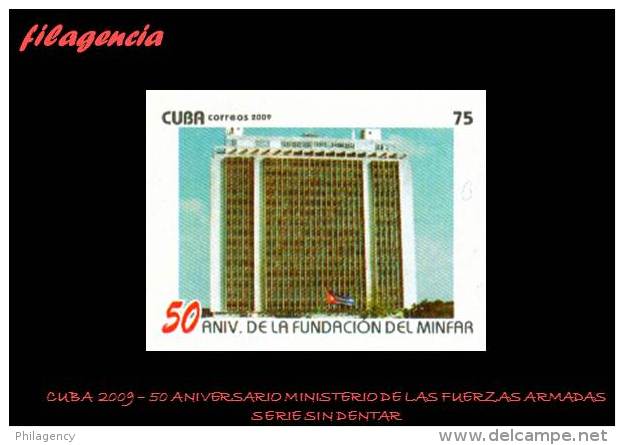 PIEZAS. CUBA MINT. 2009-35 50 ANIVERSARIO DEL MINISTERIO DE LAS FUERZAS ARMADAS. SERIE SIN DENTAR - Imperforates, Proofs & Errors