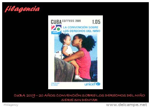 PIEZAS. CUBA MINT. 2009-36 20 ANIVERSARIO CONVENCIÓN DE DERECHOS DEL NIÑO. SERIE SIN DENTAR - Imperforates, Proofs & Errors
