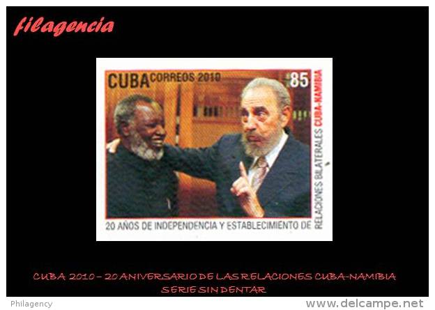PIEZAS. CUBA MINT. 2010-16 20 ANIVERSARIO DE LAS RELACIONES DIPLOMÁTICAS CUBA-NAMIBIA. SERIE SIN DENTAR - Imperforates, Proofs & Errors