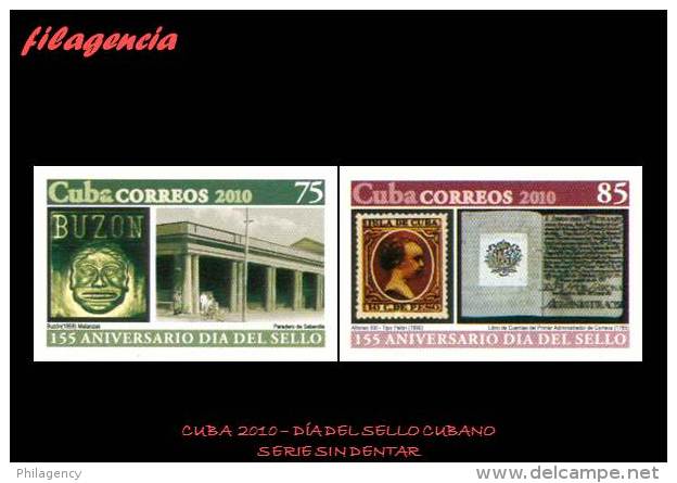 PIEZAS. CUBA MINT. 2010-22 DÍA DEL SELLO CUBANO. SERIE SIN DENTAR - Non Dentelés, épreuves & Variétés