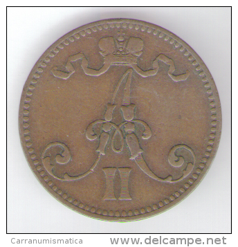 FINLANDIA-RUSSIA 5 PENNIA 1866 ALESSANDRO II - Finlandia