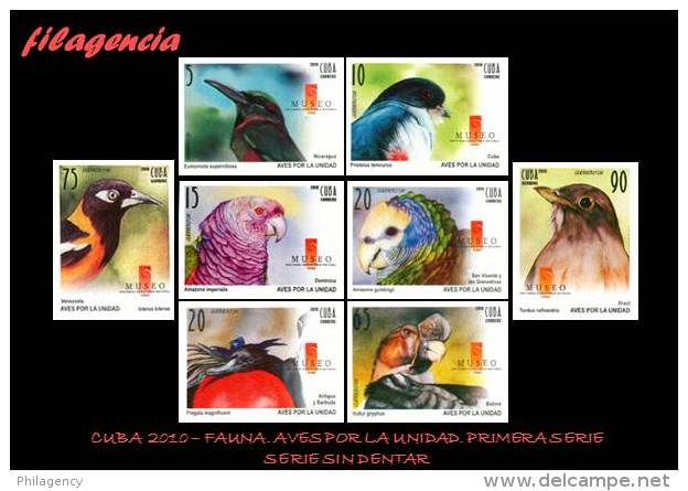 PIEZAS. CUBA MINT. 2010-25 FAUNA. AVES POR LA UNIDAD. PRIMERA SERIE. SERIE SIN DENTAR - Sin Dentar, Pruebas De Impresión Y Variedades