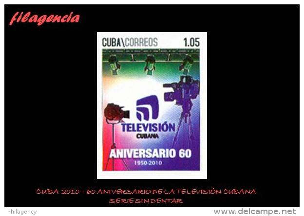 PIEZAS. CUBA MINT. 2010-40 60 ANIVERSARIO DE LA TELEVISIÓN CUBANA. SERIE SIN DENTAR - Imperforates, Proofs & Errors