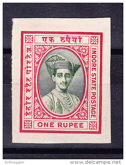 Indien - Indore State 1 Rupee - Plate Probedruck - - Autres & Non Classés