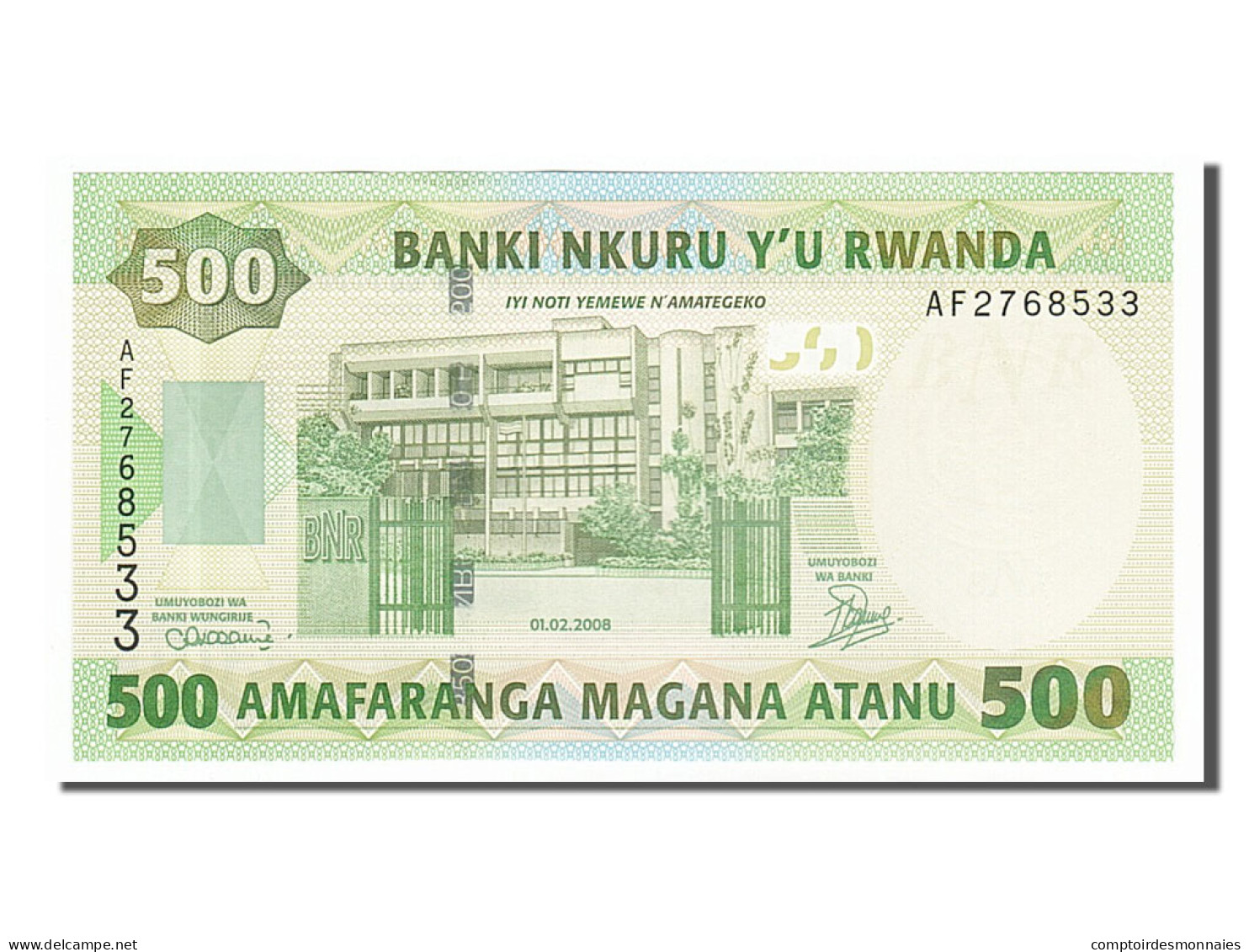 Billet, Rwanda, 500 Francs, 2008, 2008-02-01, NEUF - Rwanda