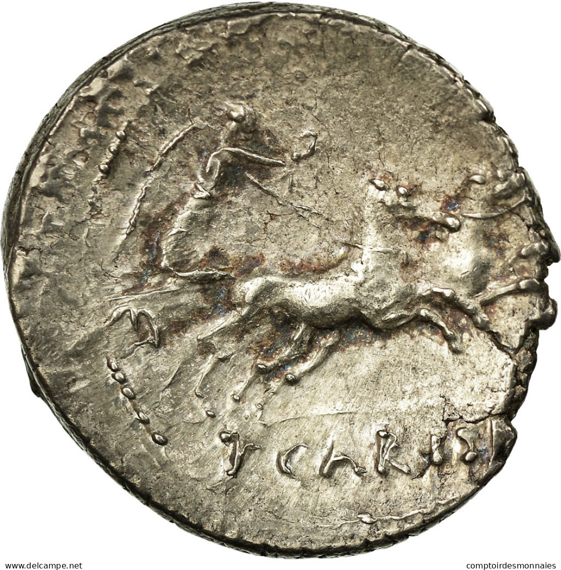 Monnaie, Carisia, Denier, TTB, Argent, Babelon:2 - Republiek (280 BC Tot 27 BC)