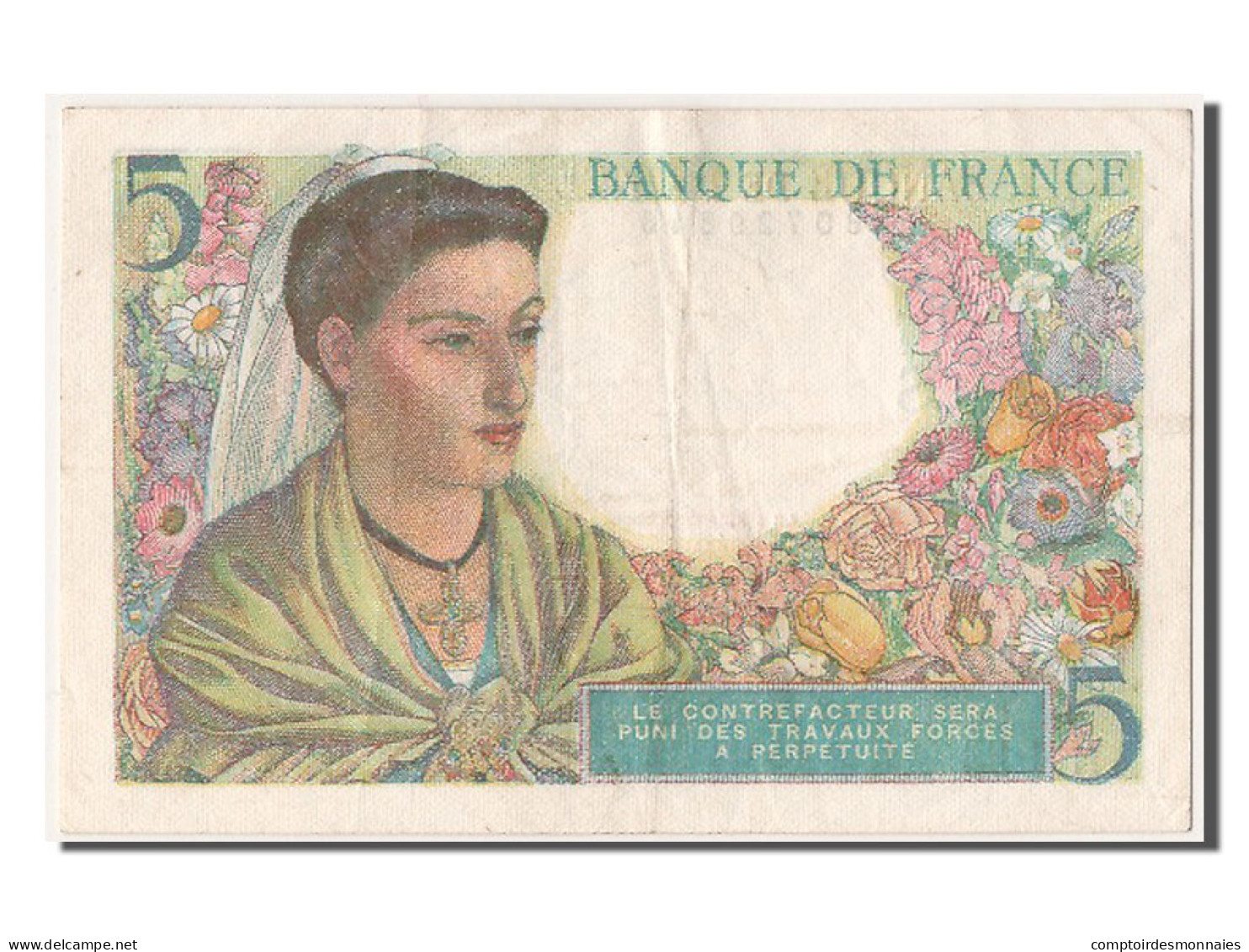 Billet, France, 5 Francs, 5 F 1943-1947 ''Berger'', 1943, 1943-12-23, TTB+ - 5 F 1943-1947 ''Berger''