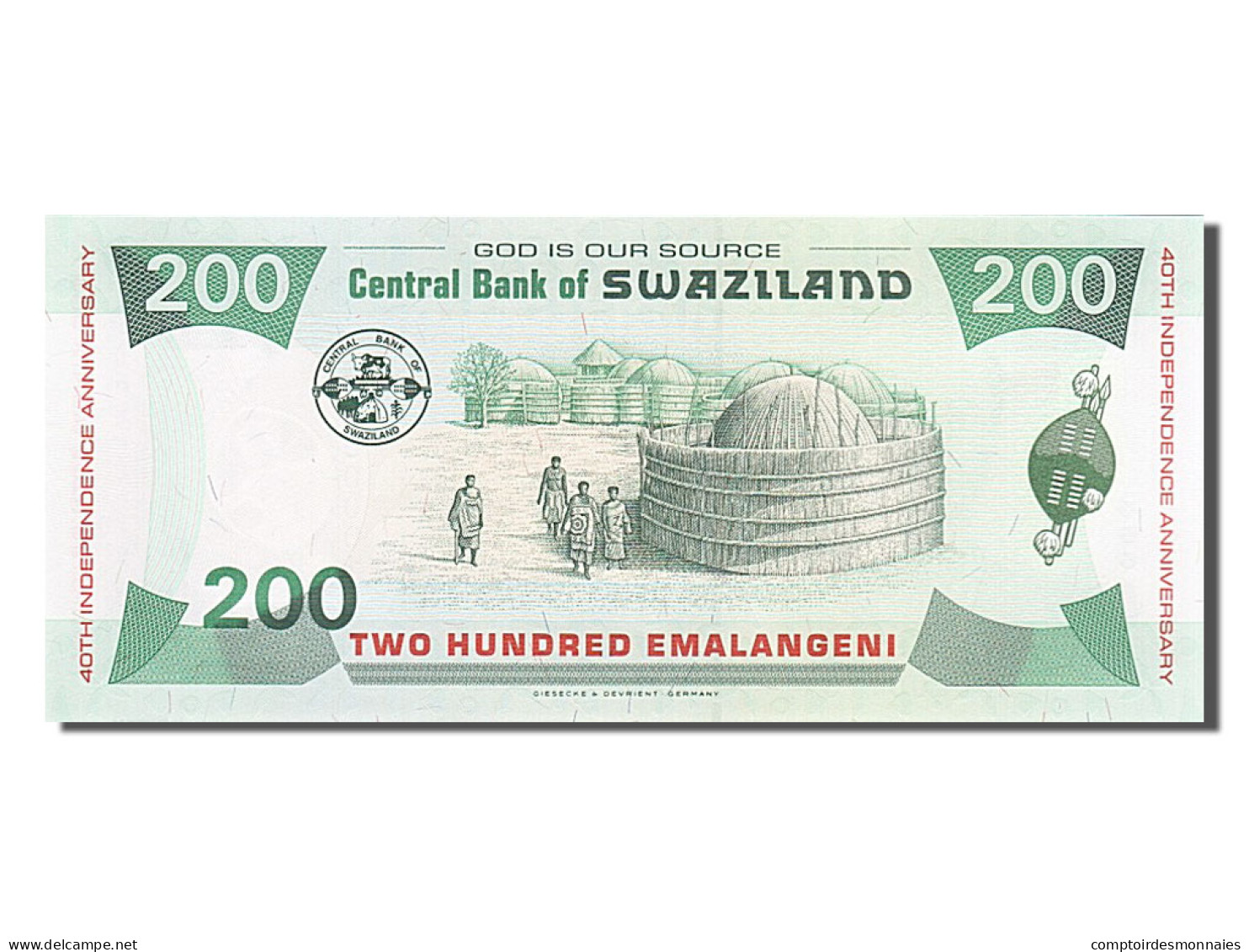 Billet, Swaziland, 200 Emalangeni, 2008, 2008-04-19, NEUF - Swasiland