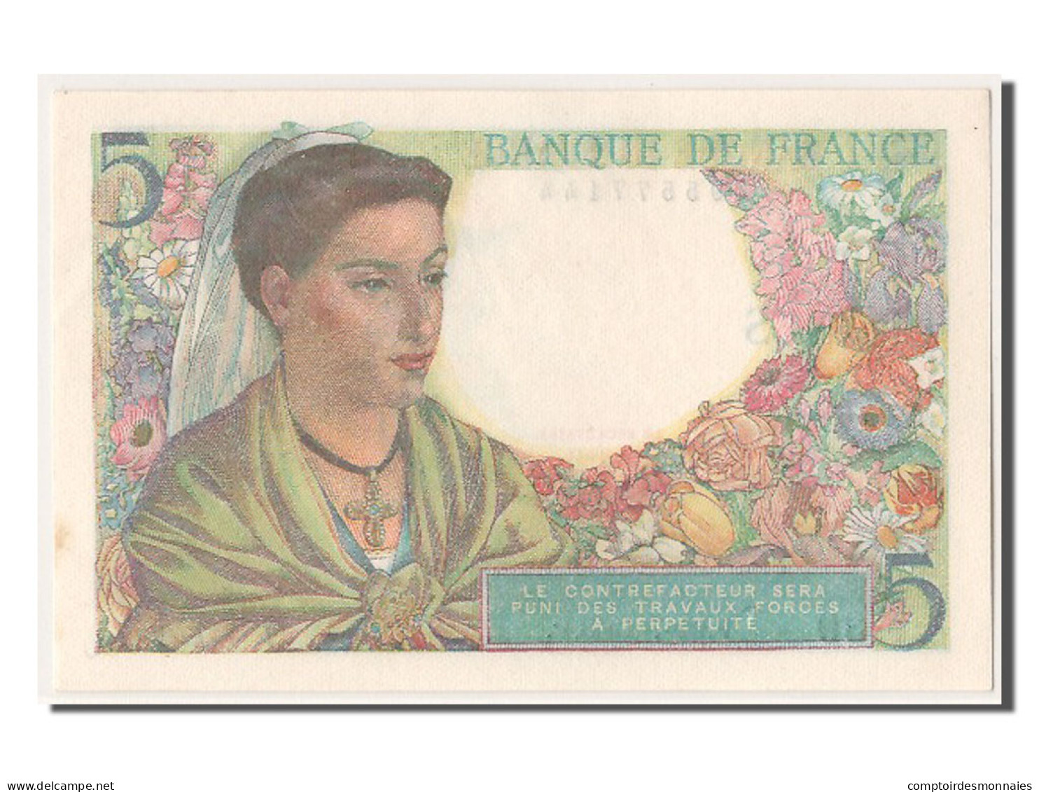 Billet, France, 5 Francs, 5 F 1943-1947 ''Berger'', 1943, 1943-07-22, SPL - 5 F 1943-1947 ''Berger''