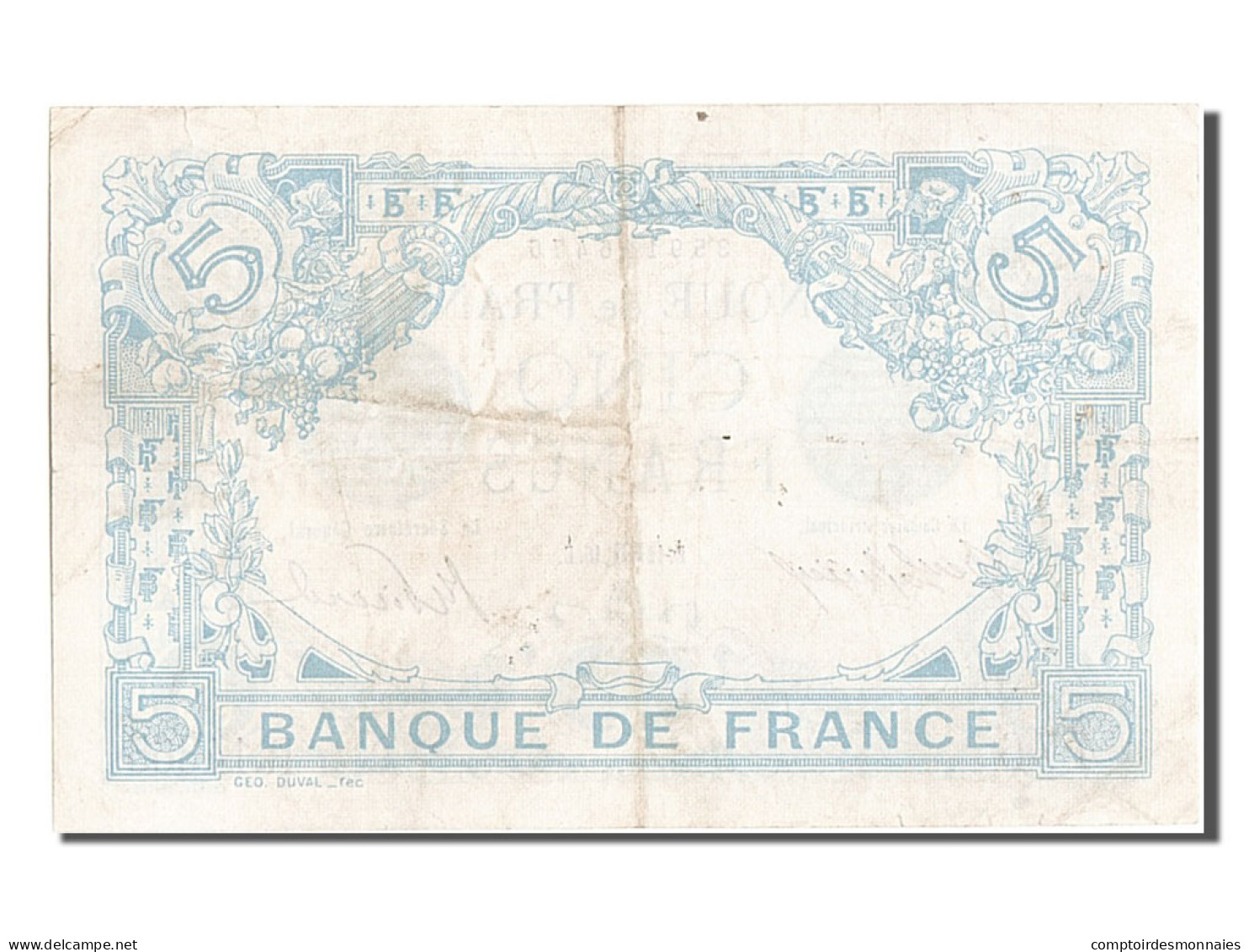 Billet, France, 5 Francs, 5 F 1912-1917 ''Bleu'', 1916, 1916-10-12, TB+ - 5 F 1912-1917 ''Bleu''