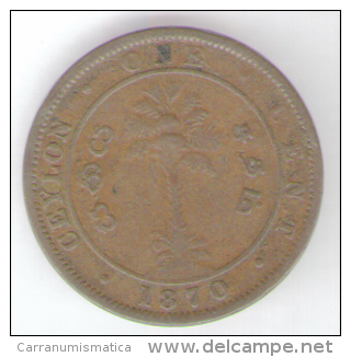 SRI LANKA CEYLON 1 CENT 1870 - Sri Lanka