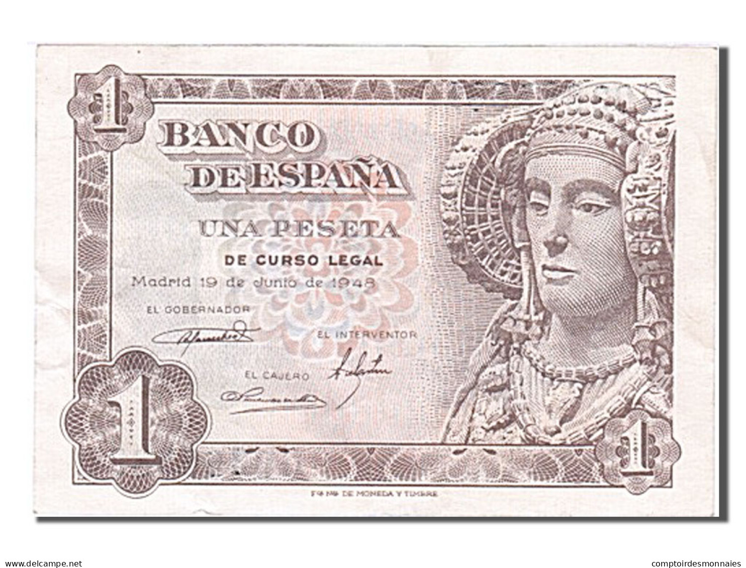 Billet, Espagne, 1 Peseta, 1948, 1948-06-16, SUP+ - 1-2 Pesetas