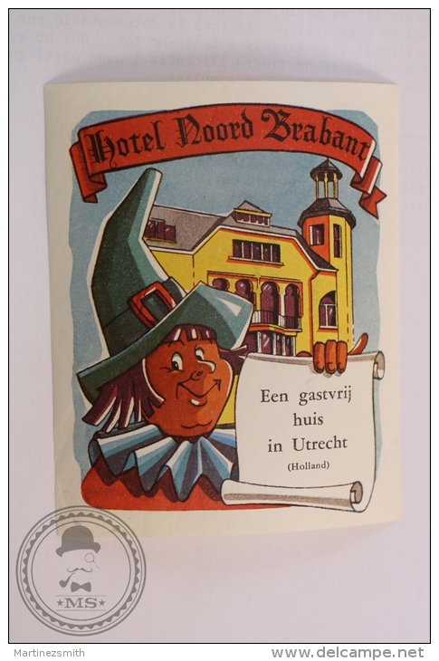 Hotel Noord Brabant, Utrecht - Holland - Original Vintage Luggage Hotel Label - Sticker - Hotel Labels