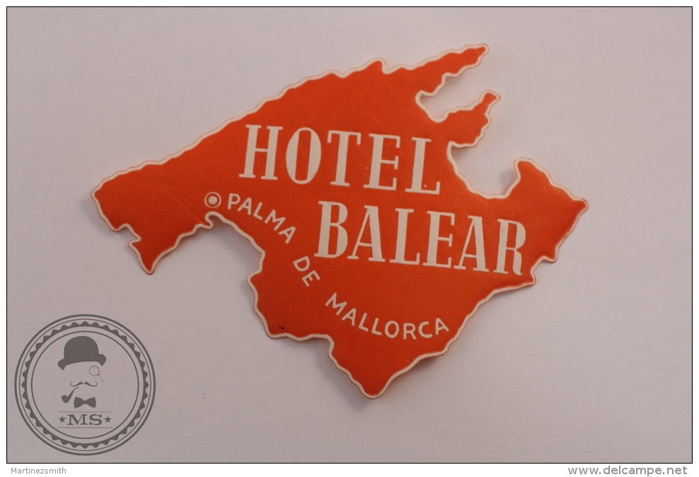 Hotel Balear, Palma De Mallorca - Spain - Original Vintage Luggage Hotel Label - Sticker - Hotel Labels