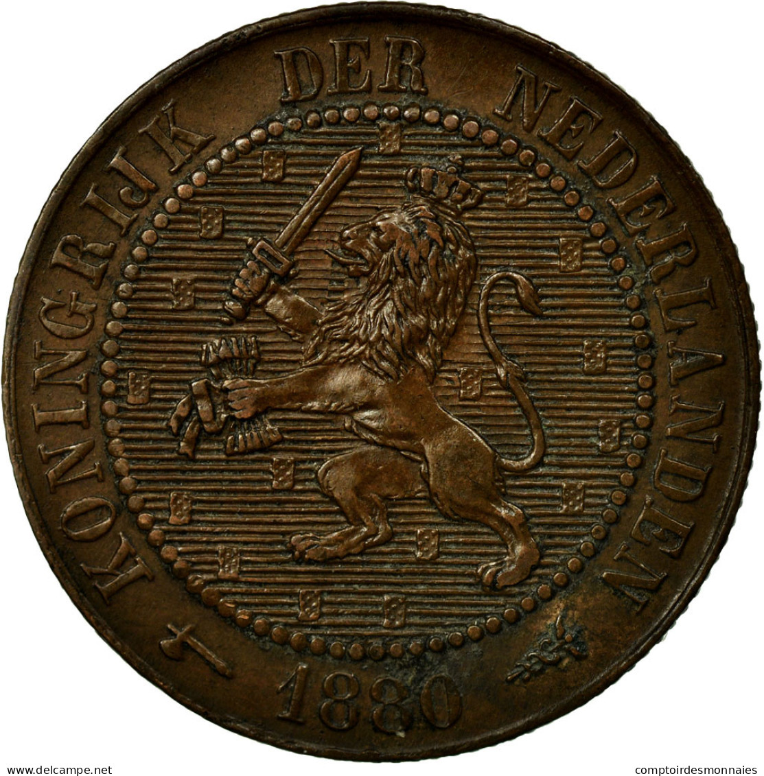 Monnaie, Pays-Bas, William III, 2-1/2 Cent, 1880, SUP, Bronze, KM:108.1 - 1849-1890 : Willem III