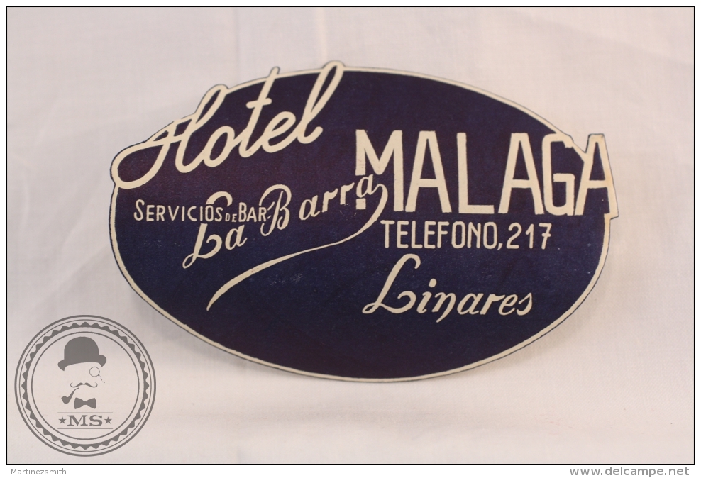 Hotel La Barra, Malaga - Spain - Original Vintage Luggage Hotel Label - Sticker - Hotel Labels