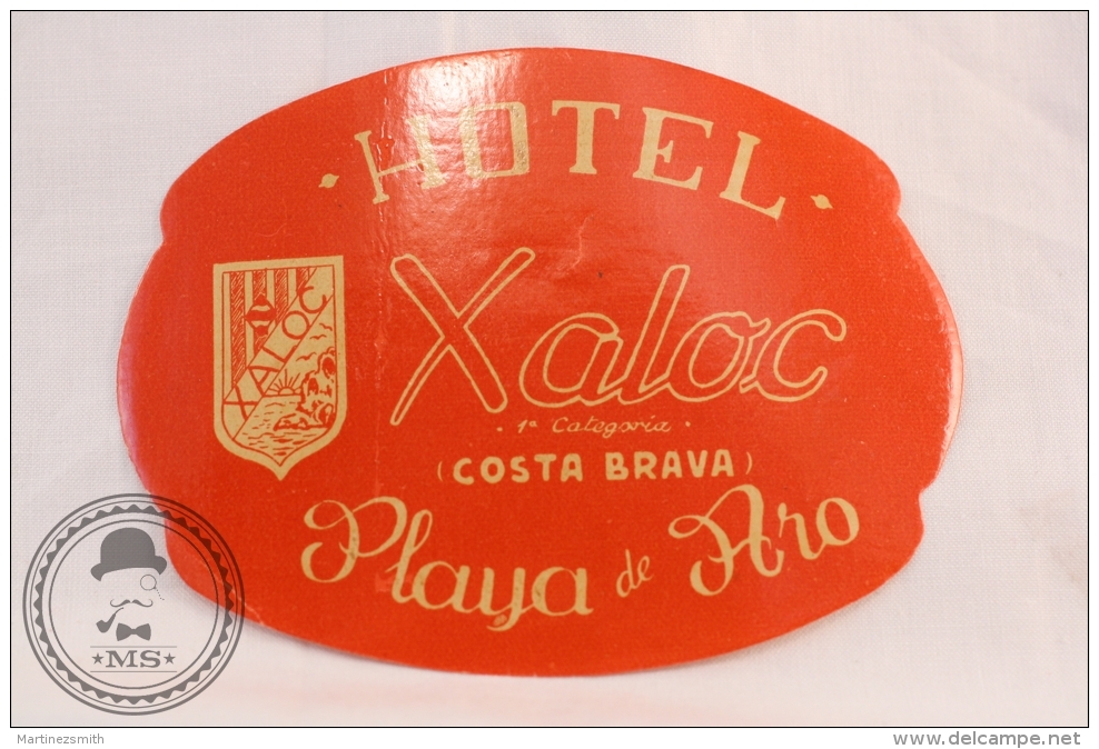 Hotel Xaloc, Playa De Aro, Costa Brava - Spain - Original Vintage Luggage Hotel Label - Sticker - Hotel Labels