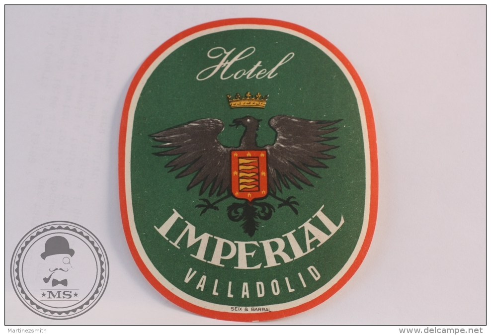 Hotel Imperial, Valladolid - Spain - Original Vintage Luggage Hotel Label - Sticker - Hotel Labels
