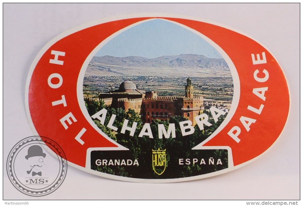 Hotel Palace Alhambra, Granada - Spain - Original Vintage Luggage Hotel Label - Sticker - Hotel Labels