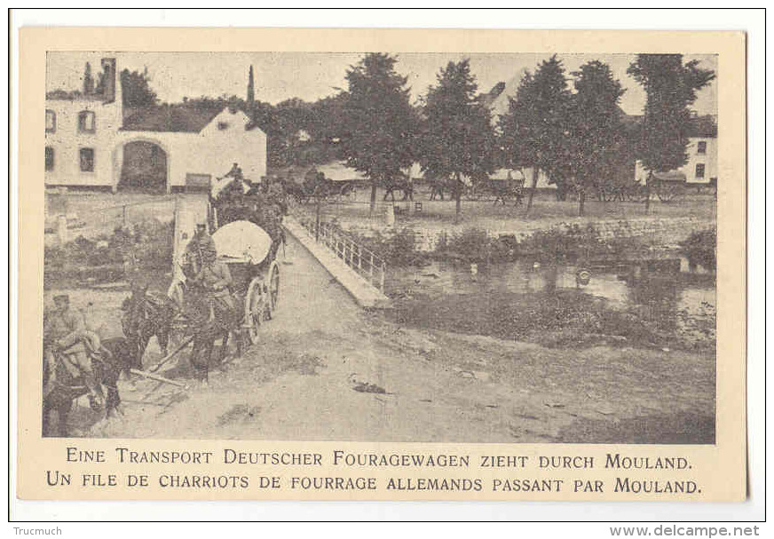 E3600 - MOULAND  - File De Charriots De Fourrage Allemands  *militaria*soldats Allemands* - Voeren