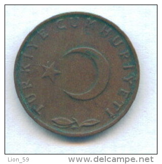 F3456 / -  5 Kurus -  1967  -  Turkey Turkije Turquie Turkei  - Coins Munzen Monnaies Monete - Türkei