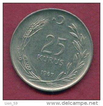 F3469 / -  25 Kurus -  1967  -  Turkey Turkije Turquie Turkei  - Coins Munzen Monnaies Monete - Türkei