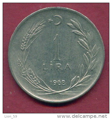 F3480 / -  1 Lira -  1968  -  Turkey Turkije Turquie Turkei  - Coins Munzen Monnaies Monete - Türkei