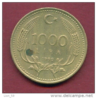 F3495 / -  1 000 Lira -  1990  -  Turkey Turkije Turquie Turkei  - Coins Munzen Monnaies Monete - Turkey