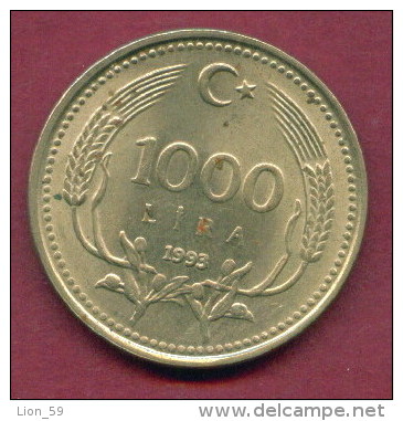 F3496 / -  1 000 Lira -  1993  -  Turkey Turkije Turquie Turkei  - Coins Munzen Monnaies Monete - Turkey