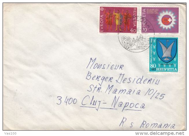 EUROPA CEPT, INTERNATIONAL GAS UNION, SHIP, STAMPS ON COVER, 1982, SWITZERLAND - Covers & Documents