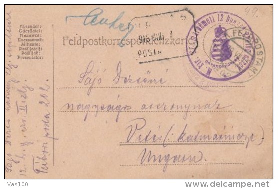 WAR FIELD POSTCARD FROM WORLD WAR 1, CENSORED NR 202, 1915, HUNGARY - Lettres & Documents