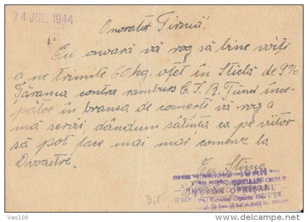 KING MICHAEL STAMPS ON PC STATIONERY, ENTIER POSTAL, CENSORED TURDA NR 8, 1944, ROMANIA - Lettres 2ème Guerre Mondiale