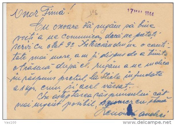 KING MICHAEL STAMPS ON PC STATIONERY, ENTIER POSTAL, CENSORED TURDA NR 4, 1944, ROMANIA - Lettres 2ème Guerre Mondiale