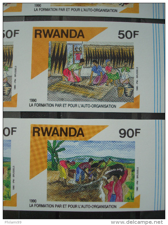 RWANDA 1990 Nr 1384/1387 PAIRS PERF. + IMPERFORATED / MNH ** / COT. 49 EUR / 1991 - Neufs