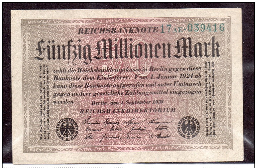 Banconota Da 50 Millionen Mark Del 1923 - 50 Millionen Mark