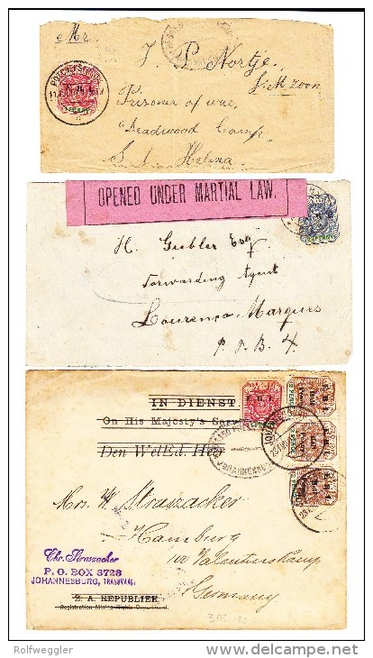 Lot Von 3 Briefe Je Nach  Hamburg,l St. Helena Und Laurenço Marques - Transvaal (1870-1909)