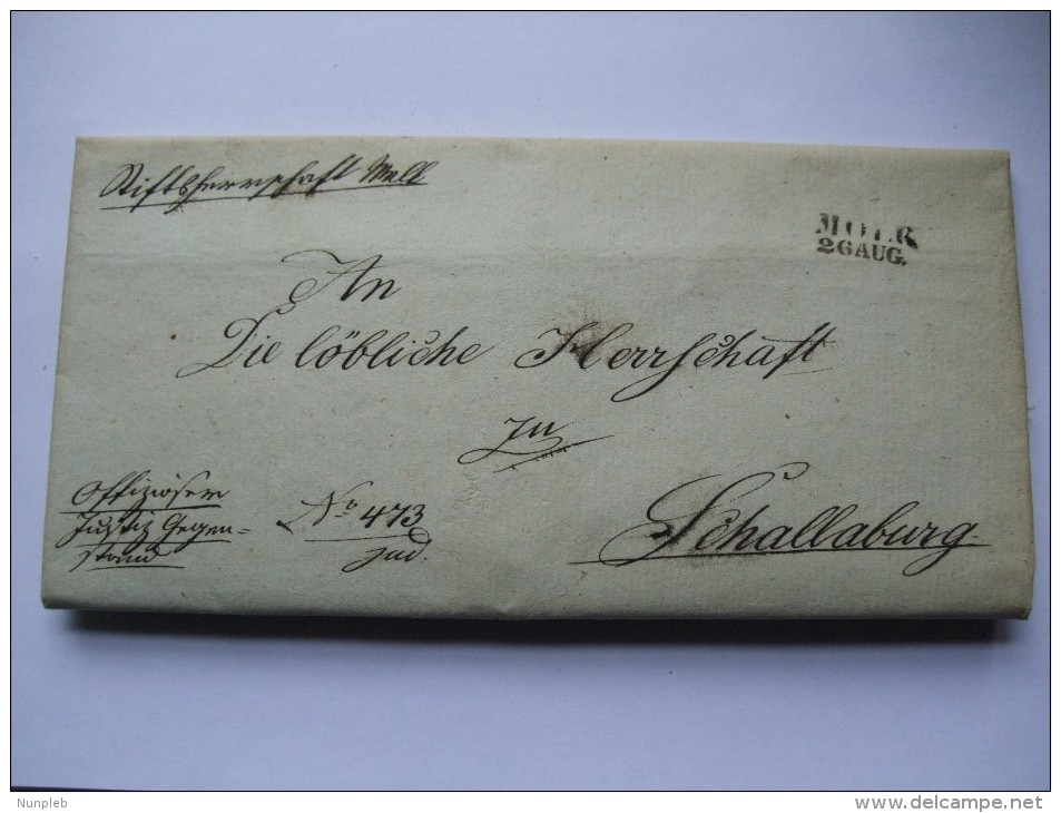 AUSTRIA 1843 ENTIRE MOLR TO SCHALLABURG - ...-1850 Prefilatelia