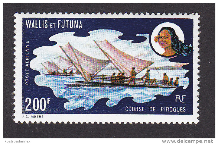 Wallis And Futuna, Scott #C41, Mint Never Hinged, Racing Canoe, Issued 1972 - Neufs