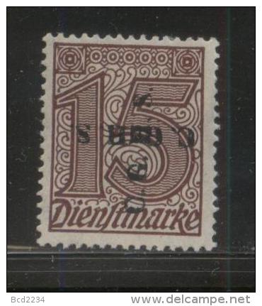 POLAND HAUTE SILESIE PLEBISCITE UPPER SILESIA 1920 2ND OVERPRINT ISSUE 15PF DOUBLE OVERPRINT CROSS HM (*) - Unused Stamps