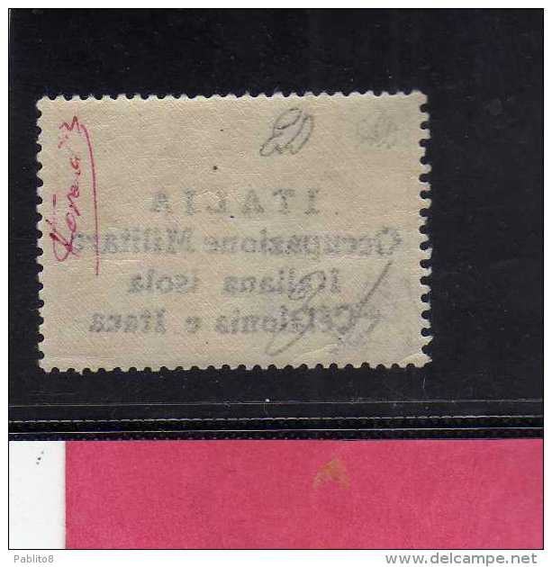 OCCUPAZIONE ITALIANA CEFALONIA E ITACA 1941 PREVIDENZA SOCIALE DEL 1939 SOPRASTAMPATO OVERPRINTED 10 LEPTA MNH SIGNED - Cefalonia & Itaca