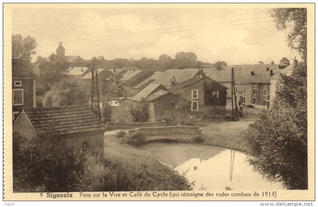 BELGIQUE - LUXEMBOURG - MUSSON - SIGNEULX - Pont Sur La Vire Et Café Du Cycle (n°8). - Musson