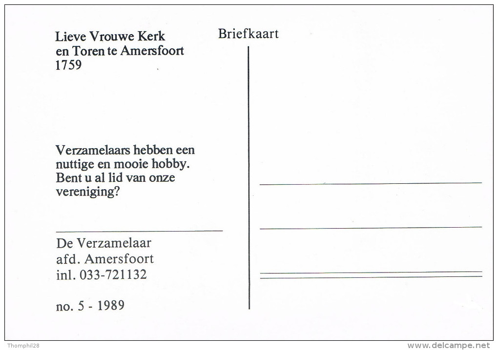 AMERSFOORT - Lieve Vrouwe Kerk En Toren Te Amersfoort 1759 - Reproduction - Non Circulée, 2 Scans - Amersfoort