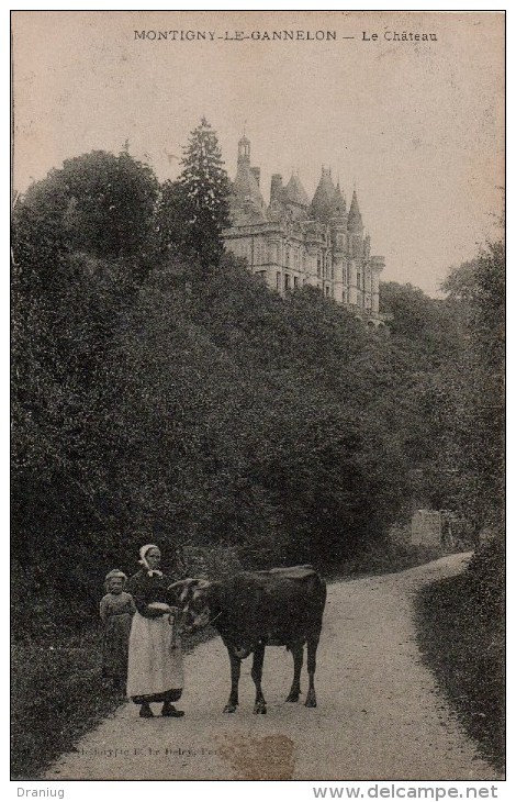 CPA 28 Montigny-le-Gannelon - Le Château - Animée - Montigny-le-Gannelon