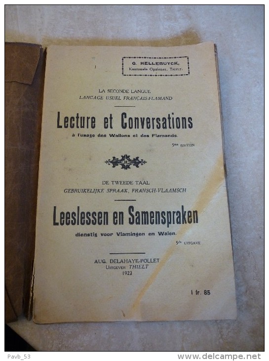 Leeslessen En Samenspraken     Door G.Hellebuyck, Kantonale Opziener, Thielt  Gedrukt In 1922 - Schulbücher